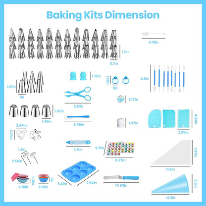 Rynx | 236 pieces: Cake decorating set Baking tools with piping tips Connectors