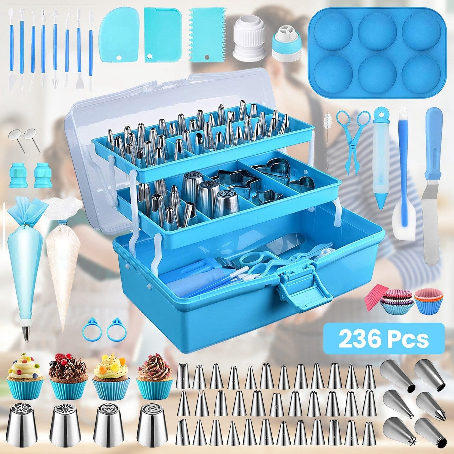 Rynx | 236 pieces: Cake decorating set Baking tools with piping tips Connectors