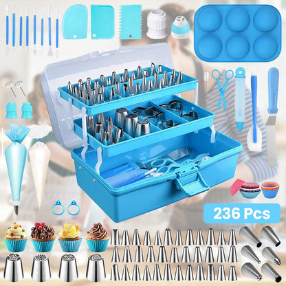 Rynx | 236 pieces: Cake decorating set Baking tools with piping tips Connectors