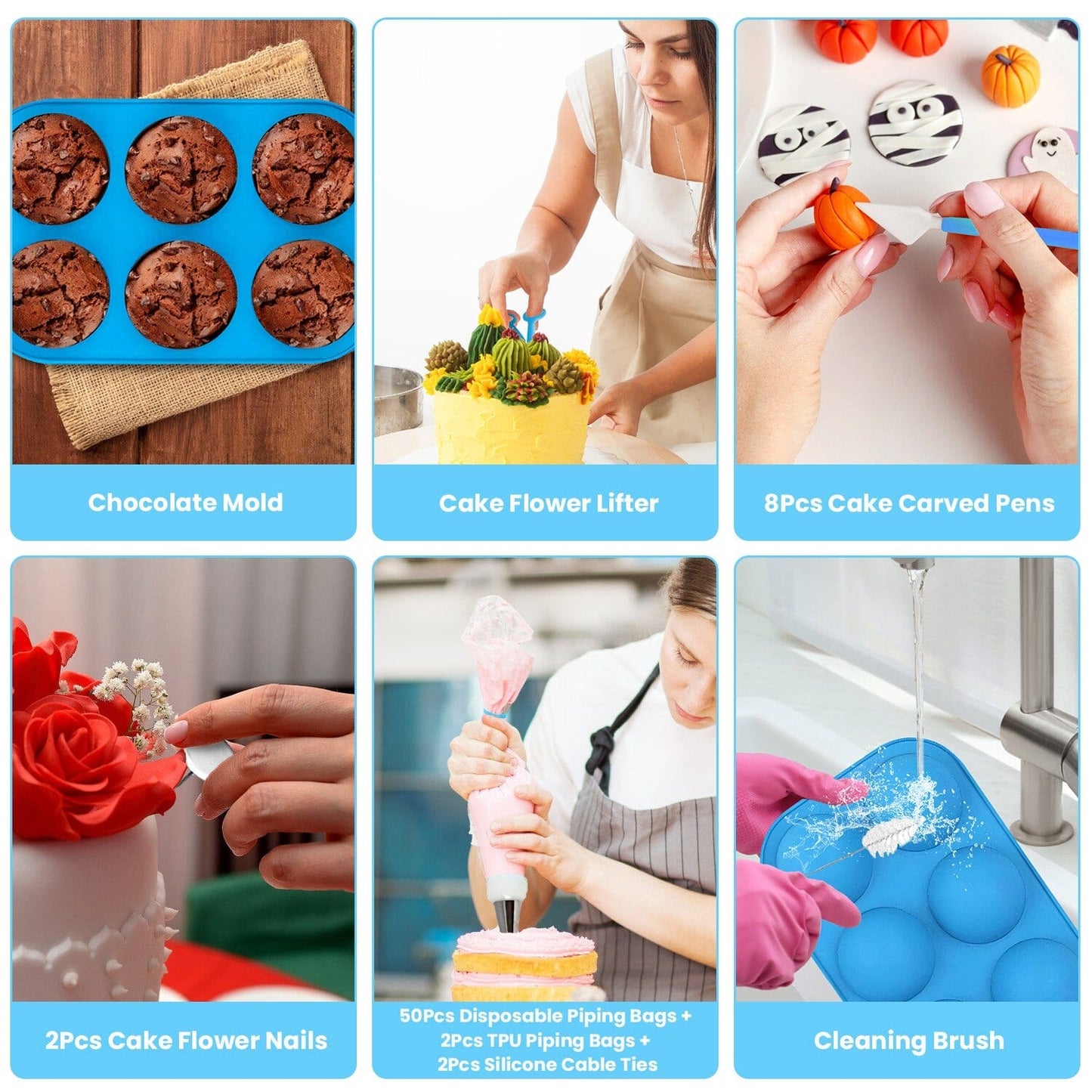 Rynx | 236 pieces: Cake decorating set Baking tools with piping tips Connectors