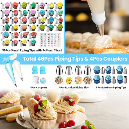 Rynx | 236 pieces: Cake decorating set Baking tools with piping tips Connectors