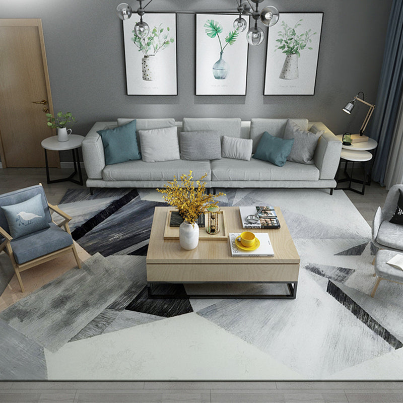 Rynx | Simple Living Room Carpet Multicolored Geometric Pattern Indoor Carpet Synthetic Non-Slip Back Pet-Friendly Area Rug