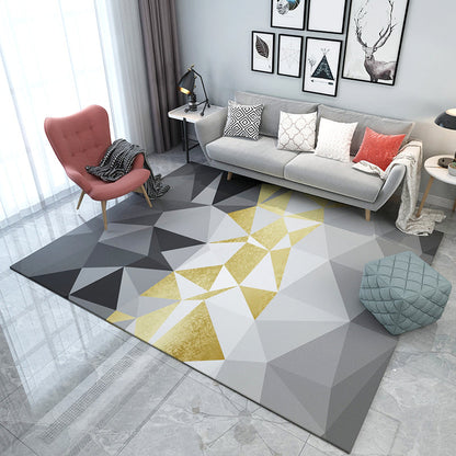 Rynx | Simple Living Room Carpet Multicolored Geometric Pattern Indoor Carpet Synthetic Non-Slip Back Pet-Friendly Area Rug