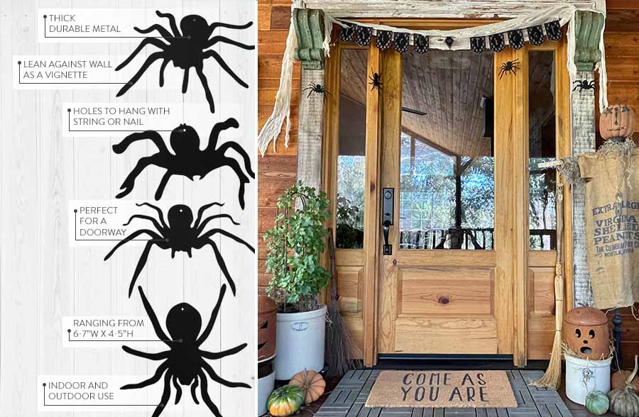 Rynx | Creeping metal spider silhouettes, set of 4