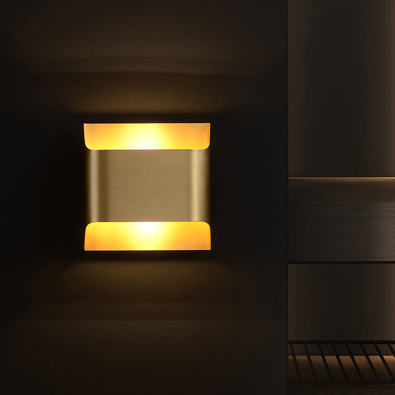 Rynx | Gold Box Flush Wall Lamp Post-Modern Single Metal Wall Light for Stairs