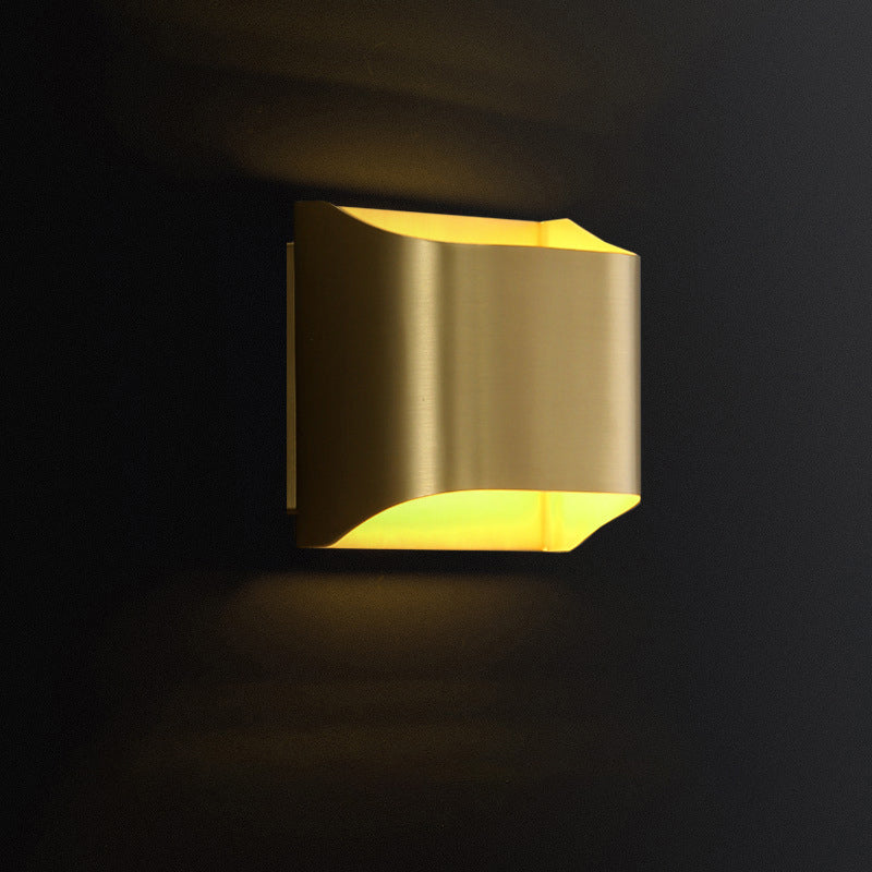 Rynx | Gold Box Flush Wall Lamp Post-Modern Single Metal Wall Light for Stairs