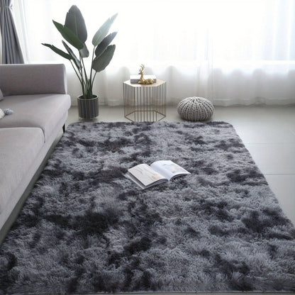 Rynx | 1pc Soft Plush Area Rug - Non-Slip Fuzzy Shaggy Bedside Carpet, Tie-Dyed Living Room Rug, Pet Friendly, Bedroom and Home Decor