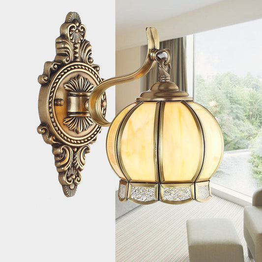 Rynx | Brass Ball Wall Light Traditional 1 Head Metal Wall Lighting for Hallway
