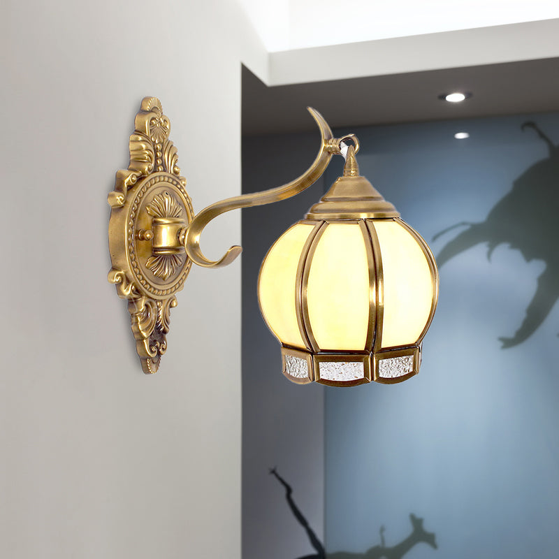 Rynx | Brass Ball Wall Light Traditional 1 Head Metal Wall Lighting for Hallway