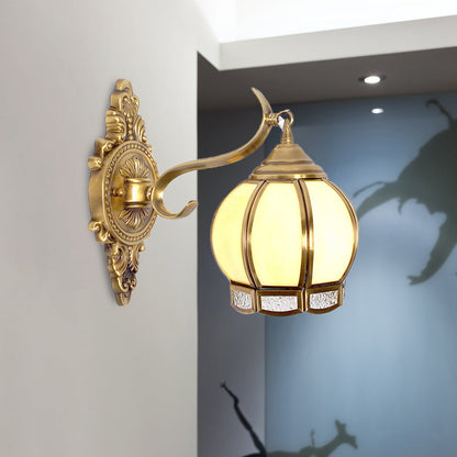 Rynx | Brass Ball Wall Light Traditional 1 Head Metal Wall Lighting for Hallway