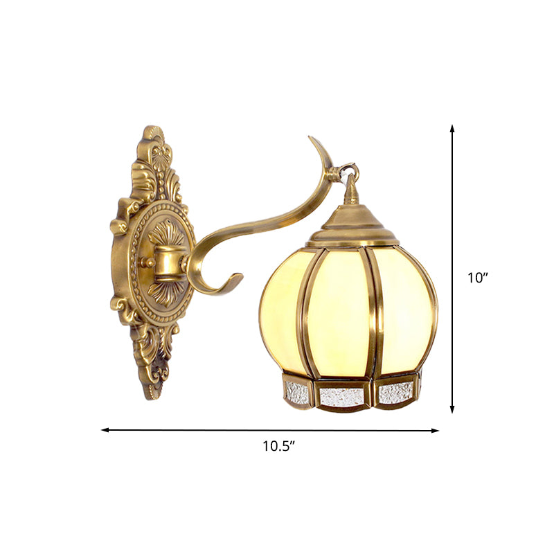 Rynx | Brass Ball Wall Light Traditional 1 Head Metal Wall Lighting for Hallway