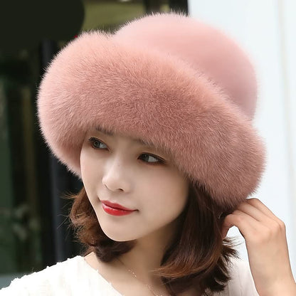 RYNX | Winter Fur Hat For Women Pink One Size