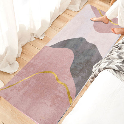 Rynx | Relaxing Bedroom Rug Multicolored Geometric Print Indoor Rug Polyester Non-Slip Back Washable Area Rug