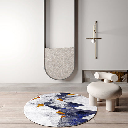 Rynx | Industrial Living Room Rug Multi Color Abstract Printed Indoor Carpet Polyester Non-Slip Back Easy Care Area Rug