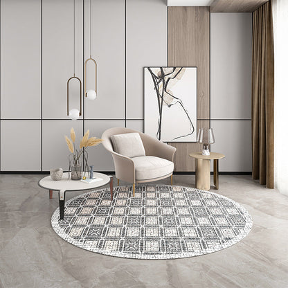 Rynx | Industrial Living Room Rug Multi Color Abstract Printed Indoor Carpet Polyester Non-Slip Back Easy Care Area Rug