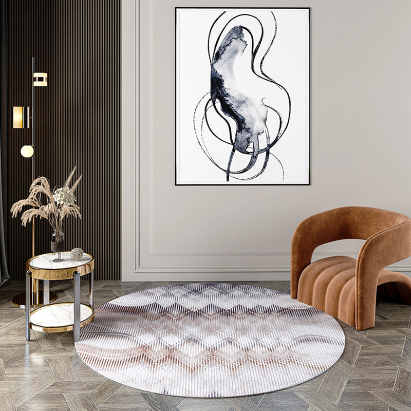 Rynx | Industrial Living Room Rug Multi Color Abstract Printed Indoor Carpet Polyester Non-Slip Back Easy Care Area Rug