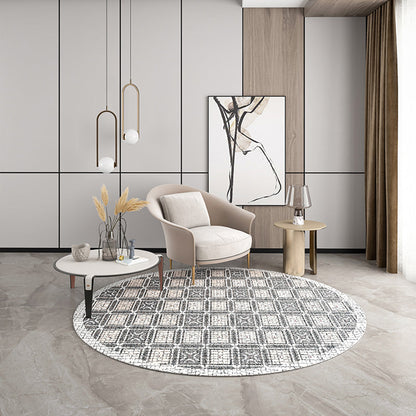 Rynx | Industrial Living Room Rug Multi Color Abstract Printed Indoor Carpet Polyester Non-Slip Back Easy Care Area Rug