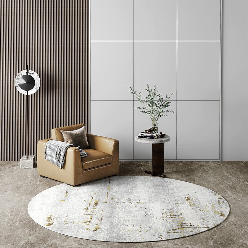Rynx | Industrial Living Room Rug Multi Color Abstract Printed Indoor Carpet Polyester Non-Slip Back Easy Care Area Rug