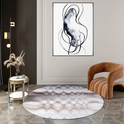 Rynx | Industrial Living Room Rug Multi Color Abstract Printed Indoor Carpet Polyester Non-Slip Back Easy Care Area Rug