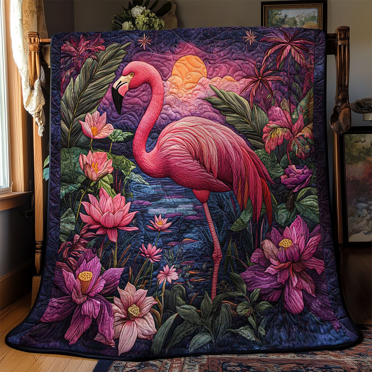Rynx | Jungle Flamingo Bedspread