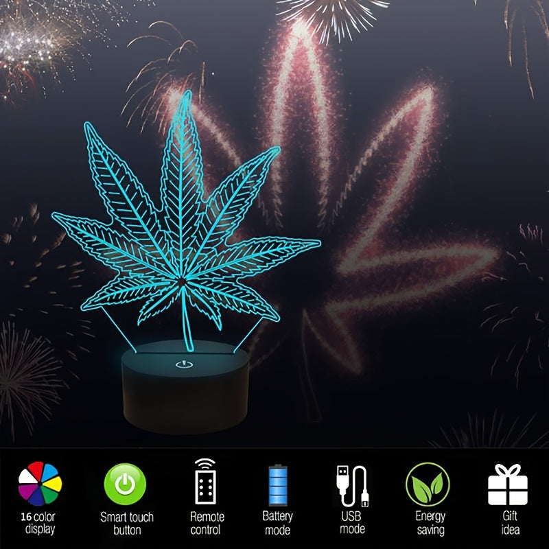 Rynx | Hemp Leaf - 3D Night Lamp Acrylic Table Lamp