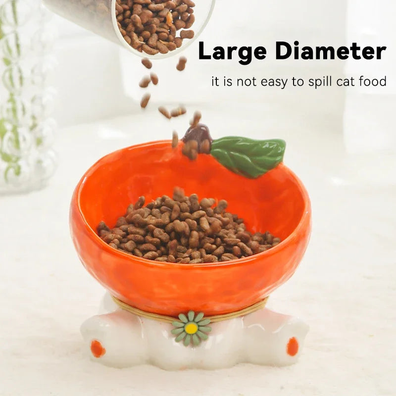 Rynx | High-Quality Cat Ceramic Bowl with Sloping Design for Easy Eating and Drinking