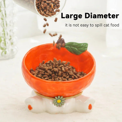 Rynx | Elevated Cat Ceramic Bowl with Tilted Design for Easy Eating and Drinking