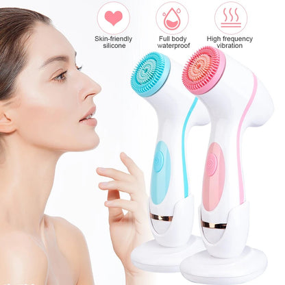 Rynx | 3-in-1 Sonic Rotating Facial Cleansing Brush: Waterproof, Rechargeable & Deep Cleaning Spa System
