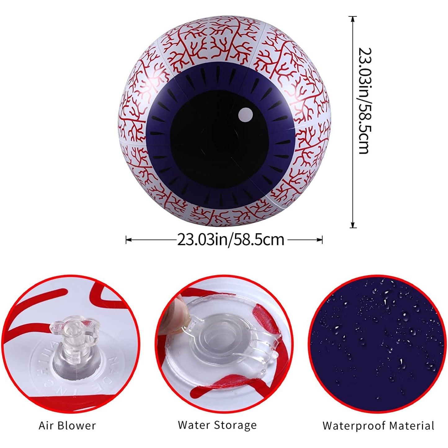 Rynx | 24-inch Halloween inflatable ghost eye decor