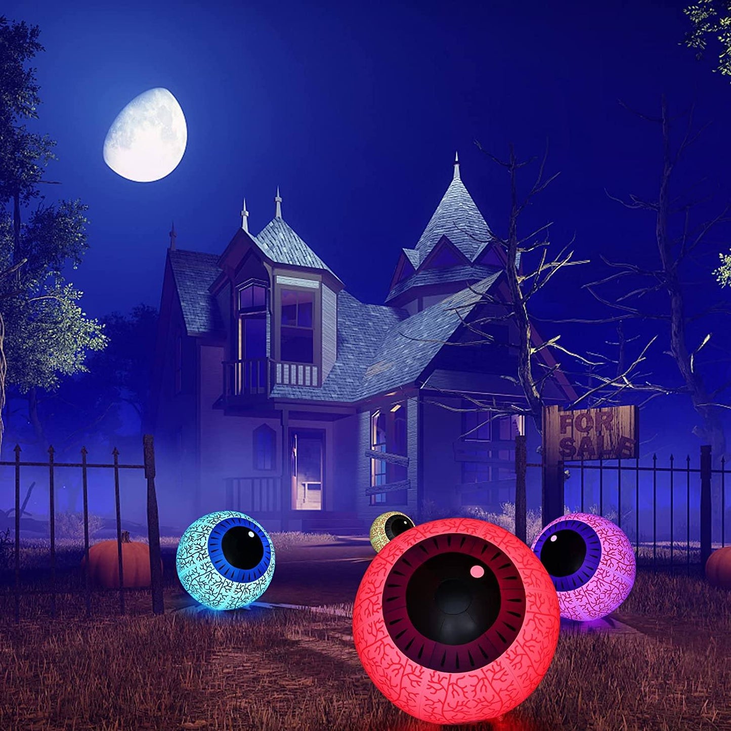 Rynx | 24-inch Halloween inflatable ghost eye decor