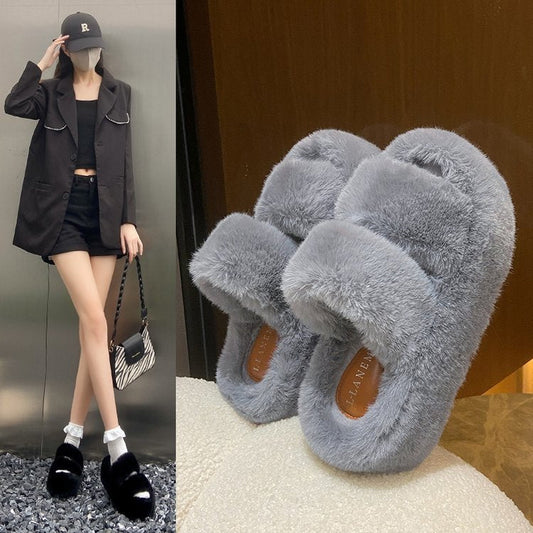 Rynx | Leisure Fleece-lined Platform Slippers