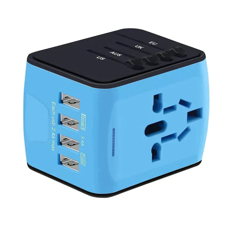 RYNX | Universal 100V-220V Smart Travel Adapter Voltage Converter. Blue