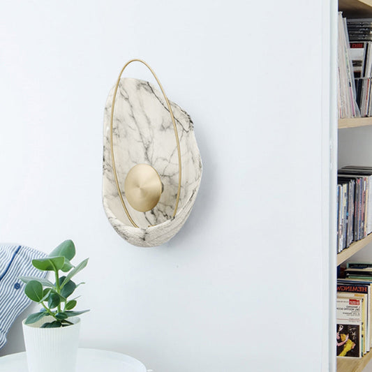 Rynx | Resin Shell-Shaped Wall Light Single Head Modern Metal LED Wall Light in White/Black Light