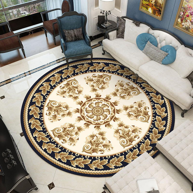 Rynx | Shabby Chic Living Room Rug Multicolored Flower Printed Indoor Carpet Non-Slip Pet-Friendly Area Rug