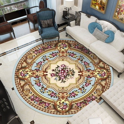 Rynx | Shabby Chic Living Room Rug Multicolored Flower Printed Indoor Carpet Non-Slip Pet-Friendly Area Rug