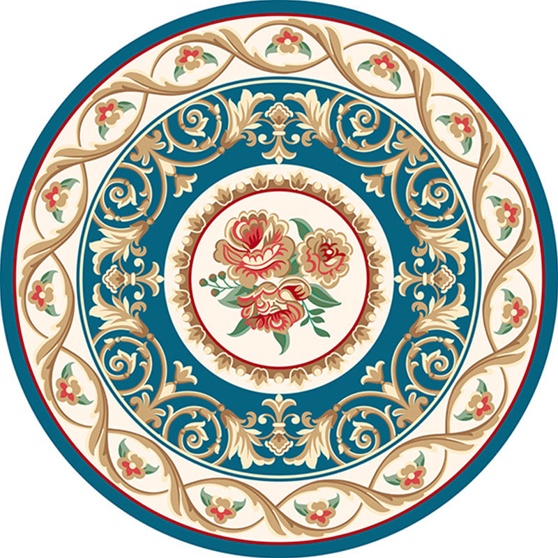 Rynx | Shabby Chic Living Room Rug Multicolored Flower Printed Indoor Carpet Non-Slip Pet-Friendly Area Rug