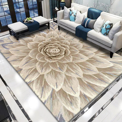 Rynx | Retro living room rug multicolored floral pattern indoor rug polyester non-slip fringed edge rug