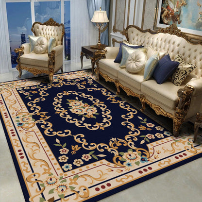 Rynx | Shabby Chic Living Room Rug Multicolor Floral Pattern Indoor Rug Cotton Blend Non-Slip Back Pet-Friendly Area Rug