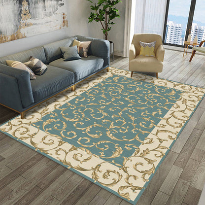 Rynx | Shabby Chic Living Room Rug Multicolor Floral Pattern Indoor Rug Cotton Blend Non-Slip Back Pet-Friendly Area Rug