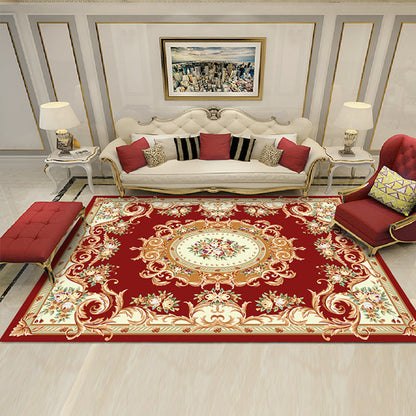 Rynx | Shabby Chic Living Room Rug Multicolor Floral Pattern Indoor Rug Cotton Blend Non-Slip Back Pet-Friendly Area Rug
