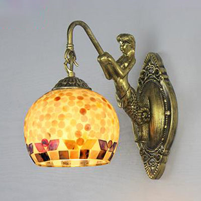 Rynx | Mermaid's Lair - Elegant wall lamp with intricate mosaic and mermaid design