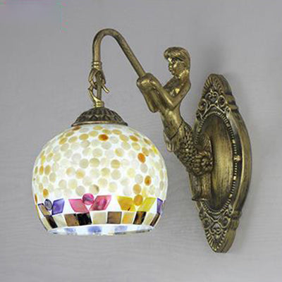 Rynx | Mermaid's Lair - Elegant wall lamp with intricate mosaic and mermaid design