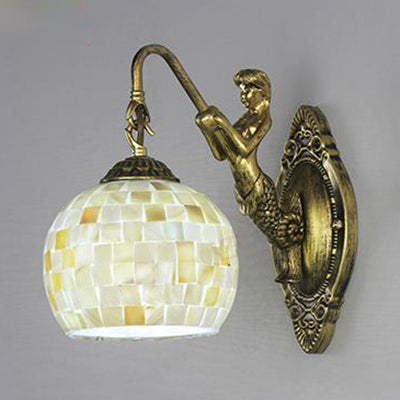 Rynx | Mermaid's Lair - Elegant wall lamp with intricate mosaic and mermaid design