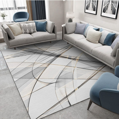 Rynx | Multicolored Relaxation Mat Polypropylene Geo Printed Indoor Carpet Non-slip Back Stain-resistant Area Rug for Salon