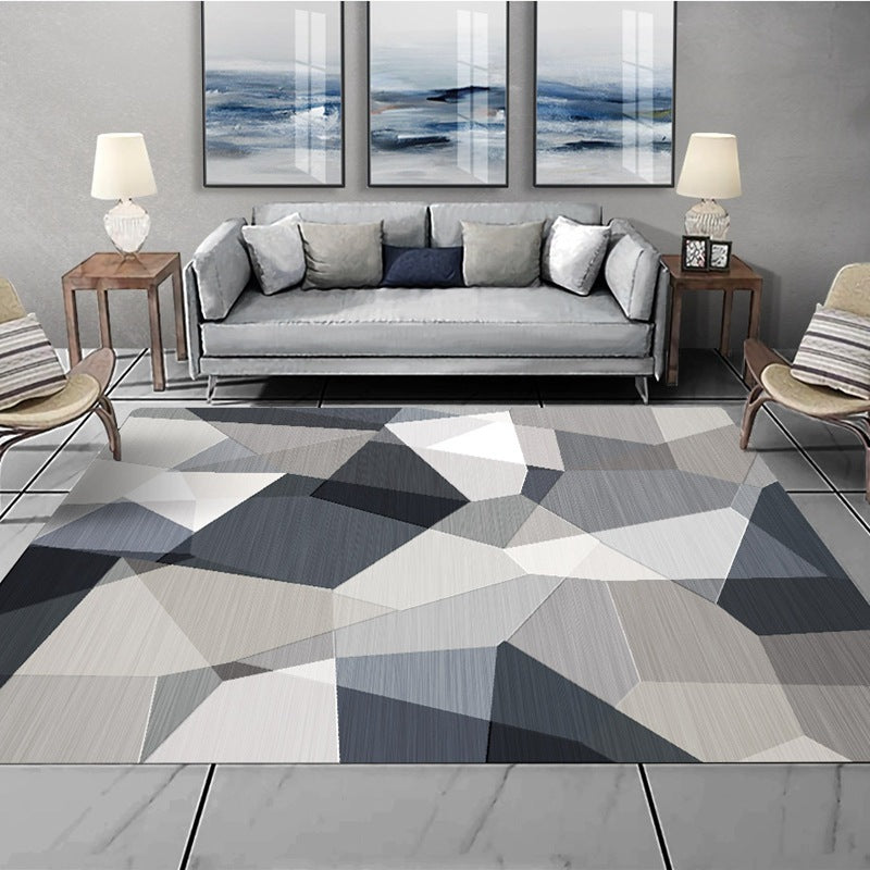 Rynx | Multicolored Relaxation Mat Polypropylene Geo Printed Indoor Carpet Non-slip Back Stain-resistant Area Rug for Salon
