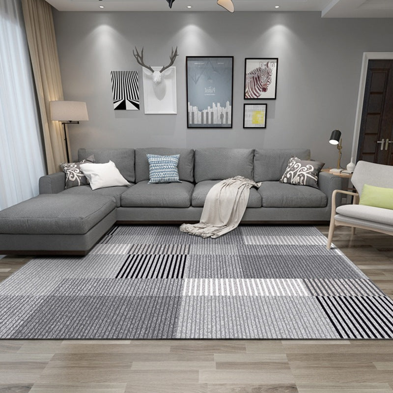 Rynx | Multicolored Relaxation Mat Polypropylene Geo Printed Indoor Carpet Non-slip Back Stain-resistant Area Rug for Salon