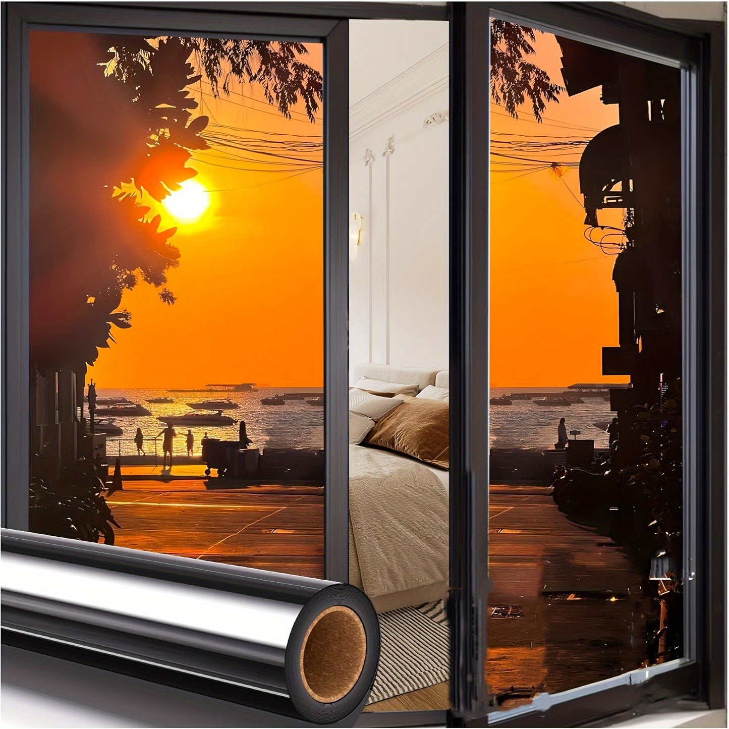 Rynx | Classic One Way Privacy Window Film - 3mil PVC, Peel and Stick Sun Blocking Reflective Mirror Film with Anti-UV - Daytime Privacy for Home and Office