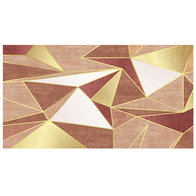 Rynx | Multicolored Hand-Printed Rug Polypropylene Relaxation Area Rug Non-Slip Back Washable Indoor Rug for the Living Room