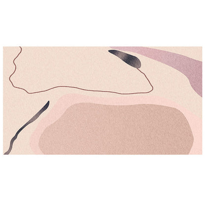 Rynx | Multicolored Hand-Printed Rug Polypropylene Relaxation Area Rug Non-Slip Back Washable Indoor Rug for the Living Room