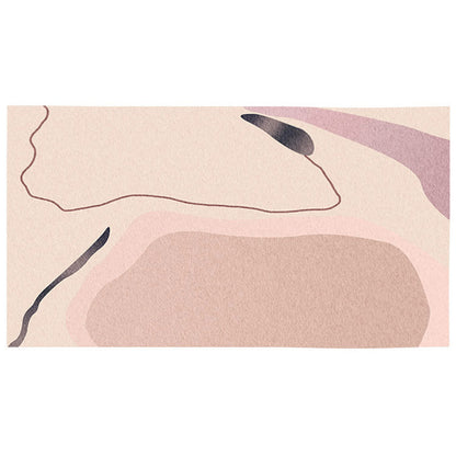 Rynx | Multicolored Hand-Printed Rug Polypropylene Relaxation Area Rug Non-Slip Back Washable Indoor Rug for the Living Room